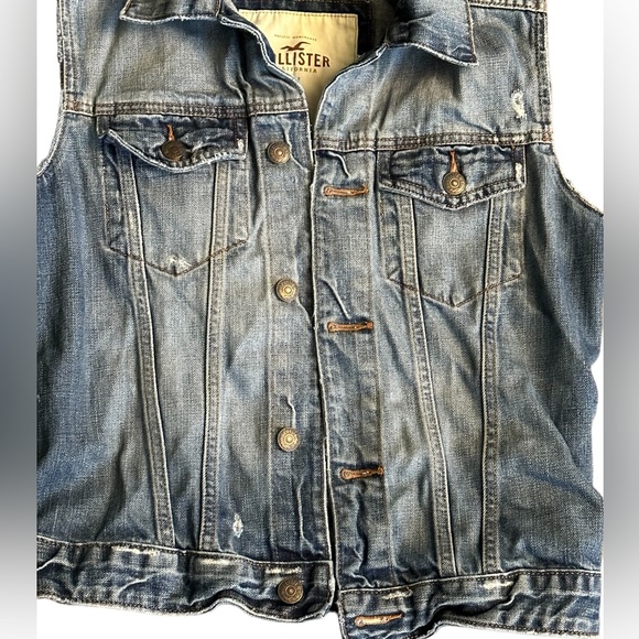 Hollister Light Blue Denim Vest - Picture 3 of 7